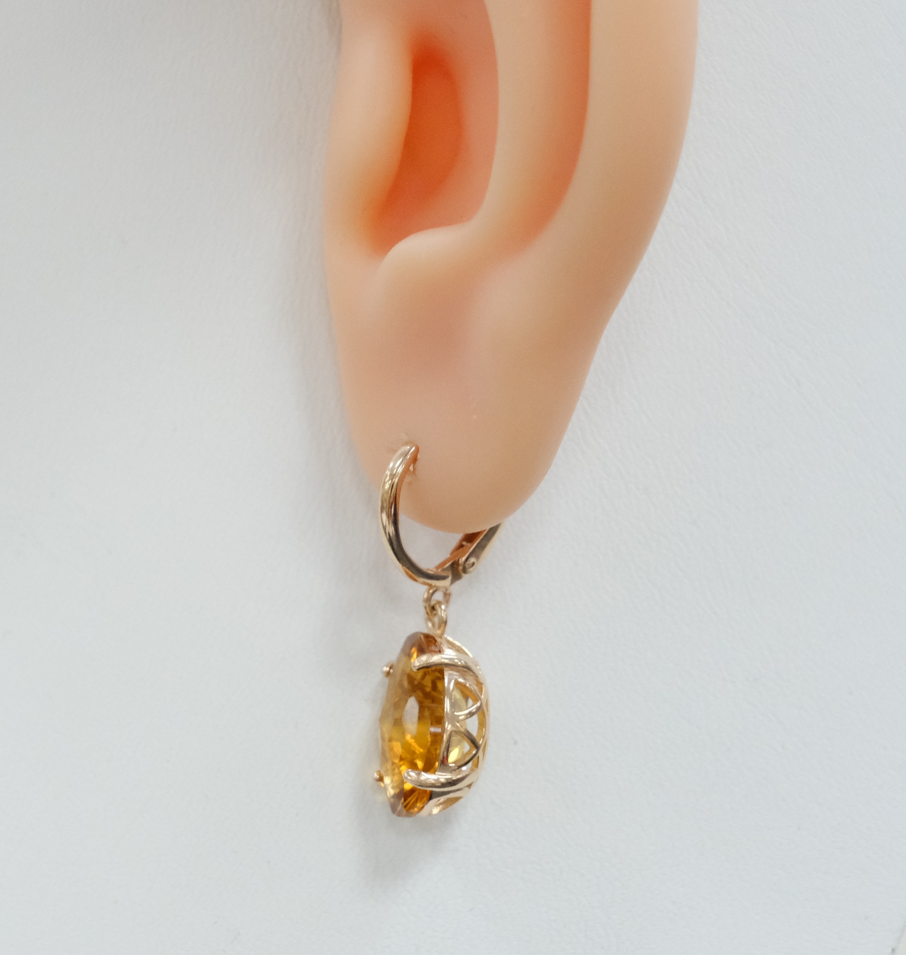 Серебряные серьги с цитринами